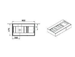 Модуль под раковину с выдвижным ящиком, Vitra Origin, 90 см, левосторонний, черный дуб, 65673