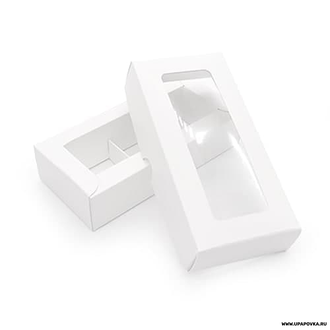 Коробка для 3 конфет Белый (7 х 15,5 х 3,5 см) Крышка - дно