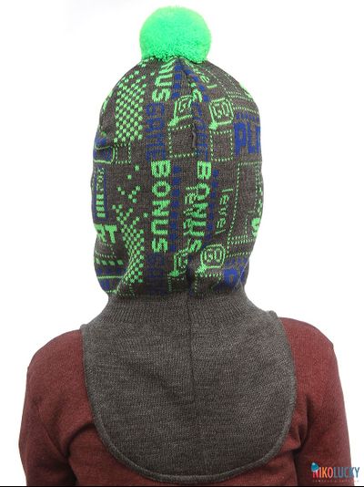 Шапка-шлем  21202-06, цвет темно-серый, ярко-синий, р. 52-54