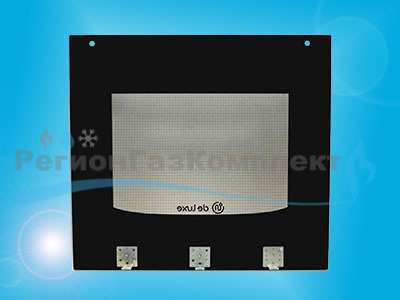 Стекло внешнее для плит De Luxe (490x450), черное