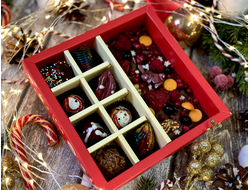 Корпусные конфеты 8шт и шоколадная плитка