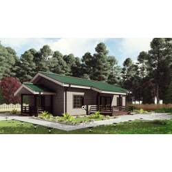 Одноэтажный каркасный дом с тремя спальнями 98м² (SK15)