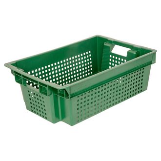 Ящик овощной №1 (перфорированный) зеленый морозостойкий 600*400*200мм