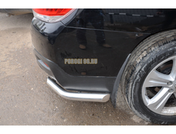 Защита заднего бампера угловая d60 для Toyota Highlander (2010-2014)