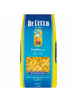 МАКАРОННЫЕ ИЗД. Fusilli (Фузилли) n°34 De Cecco