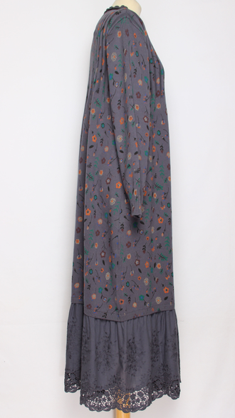 ПЛАТЬЕ БОХО хлопок "ПРОВАНС ВОЛАН" джинс р.46-54