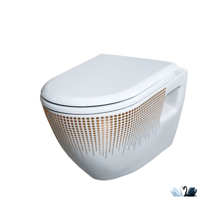 Унитаз CREAVIT Terra Gold Points TP325.001T0 c инсталляцией - комплект с сиденьем микролифт, клавишей Ufo Gold (TP325-11CB00E-NA00+GR5003.01+GP1006.00 + KC0103.03.0000E)