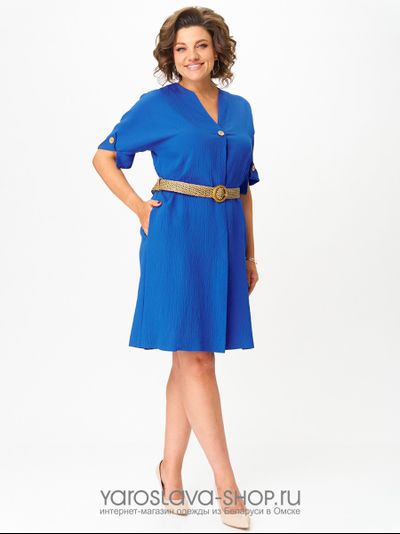 Модель :2298.Платье женское А-силуэта с растительным орнаментом в цвете хаки