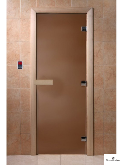 Дверь стеклянная для бани и сауны "Теплая ночь" Бронза матовая 8мм