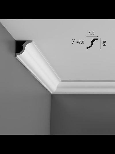 Потолочный карниз с гладким профилем из дюрополимера Orac Decor коллекция Axxent CX108