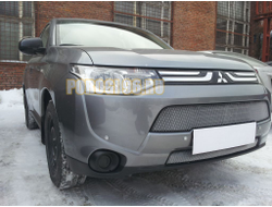 Защита радиатора Mitsubishi Outlander III 2012-2015 (2 части) chrome