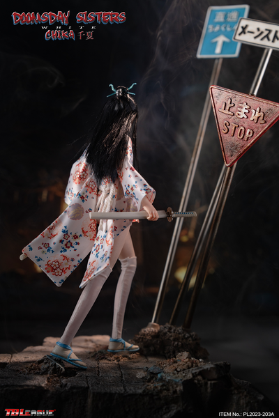 Пост-апок японка в белом - КОЛЛЕКЦИОННАЯ ФИГУРКА 1/6 Doomsday Sisters Chika White (PL2023-203A) - TBLeague