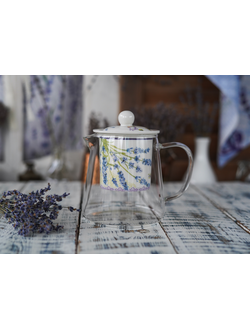 ЧАЙНИК СТЕКЛЯННЫЙ С СИТОМ "ПРОВАНС ЛАВАНДА" 400 МЛ
