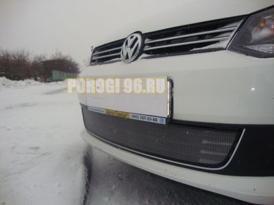 Защита радиатора Volkswagen Polo седан 2010-2014 black