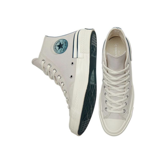 Кеды Converse Chuck Taylor 70 белые высокие с голубым лого