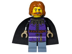 Queen's Tax Collector - Dark Purple Surcoat, Sand Blue Legs, Black Cape, Dark Orange Hair, n/a (cas588)