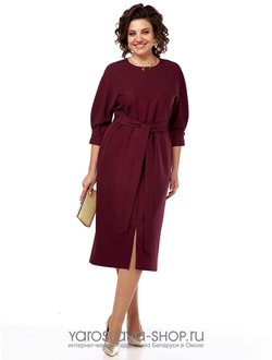 Модель: 2175-1.Женское элегантное платье в бордовом цвете.