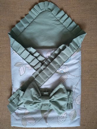 Одеяло-конверт с бантом, двухстороннее (весна), р-р: 100*100 см.
