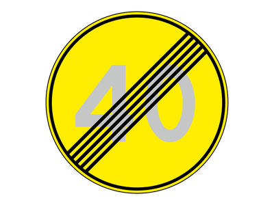 Знак дорожный 3.25 Конец ограничения максимальной скорости (Временный)