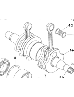 Коленчатый вал (коленвал) оригинал BRP 421000601/420889060/420889062 для BRP LYNX/Ski-Doo 550F