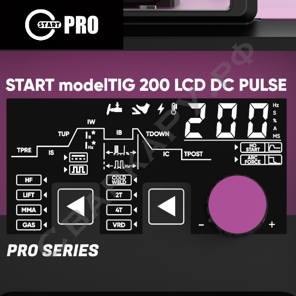 Установка для аргонодуговой сварки Старт modelTIG 200 LCD DC Pulse