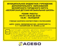 Тактильные таблички режим работы по Брайлю таблички для слепых выпуклые таблички для гос учреждений