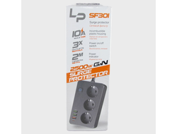Сетевой фильтр-удлинитель LP SF301 3р 3USB A+C Gan 45W / 10А 2500W 2м (black)