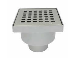 Трап квадратный 100х100мм,глян.нерж.решет,верт сухой затвор,выпуск 50мм,ST2110-12-MR [58801]