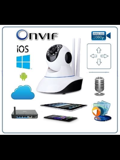 Видеоняня моторизированная WiFi/LAN видеокамера с DVR, Full HD 2Mp (усиленная антенна) (163eye/Yoosee)
