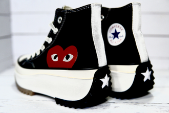 Кеды Converse Play Comme Des Garçons на платформе черные женские