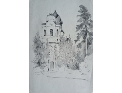"Храм" бумага карандаш Филиппов Ю.И. 1960-е годы