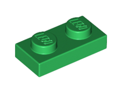 Plate 1 x 2, Green (3023 / 302328)
