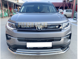 Защита переднего бампера двойная d60/42 для Changan CS35 Plus (2019-...)