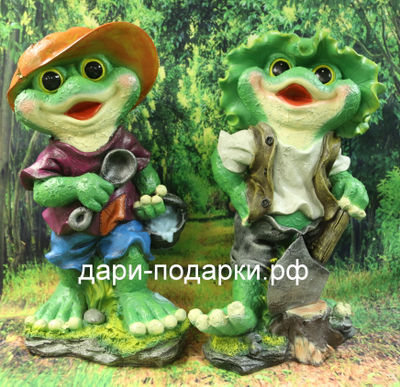 Лягушка в капустной шляпе 50*30см    3кг    полистоун Россия 3058/011279-3*