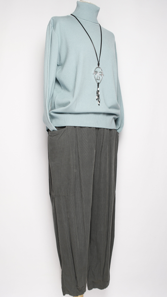 Брюки Бохо вельветовые "БАНАНЫ" графит р.48-54