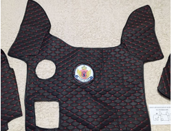 Ковры в салон для ШАКМАН X3000 (MT) иск. кожа (черный с красной строчкой) №14.3