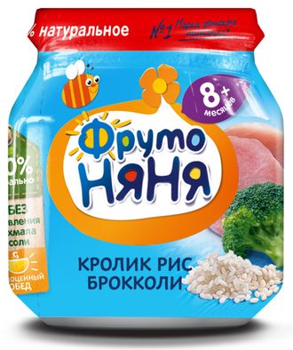 ФРУТОНЯНЯ 100г пюре КРОЛИК капуста брокколи рис