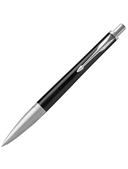 Ручка шариковая PARKER "Urban Premium Ebony Metal CT", корпус черный глянцевый лак с гравировкой, хромированные детали, синяя, 1931615