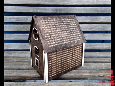 Домик-копилка "365 дней" с белой гравировкой