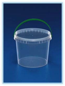 Ведро круглое 1000 мл. с крышкой и ручкой/10шт. в упаковке