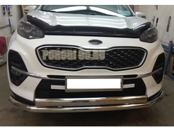 Защита переднего бампера d60/75x42овал для Kia Sportage (2018-2021)