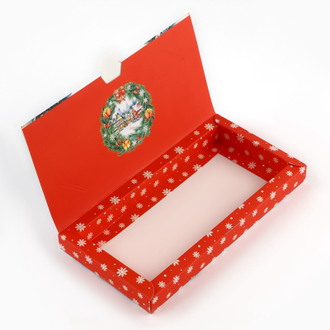 Коробка для шоколада с местом для денег «Снежный городок», 20 х 2 х 10 см