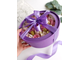 Шляпная коробка с тюльпанами из зефира (фиолетовая)