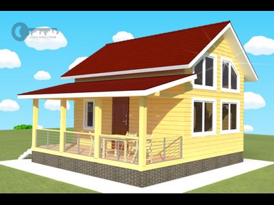 Д-11 ДАЧНЫЙ ДОМ ИЗ БРУСА: ГАБАРИТНЫЕ РАЗМЕРЫ: (6,5Х6М), ОБЩАЯ ПЛОЩАДЬ: 54,5М²