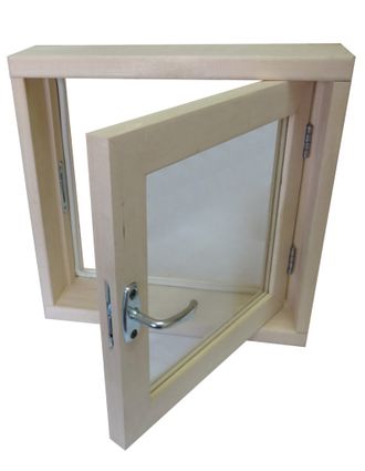 Окно Осина (остекленное с фурнитурой), на одной раме 2 стекла
