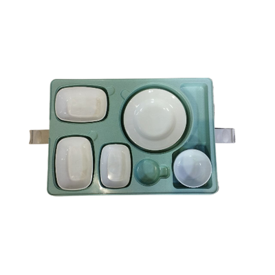 Термоподнос с крышкой 542*390*120 мм. на 6 предметов с зажимом (-40°C до +110°C) п/п