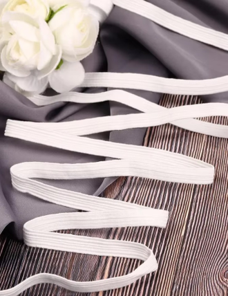 Резинка эластичная белая (продёжка), ширина 10 мм, длина 5 м