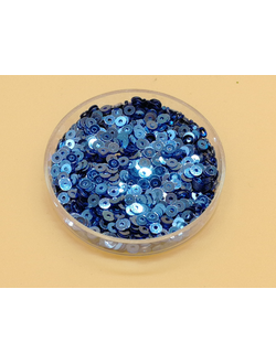 Пайетки 3 мм, цвет голубой