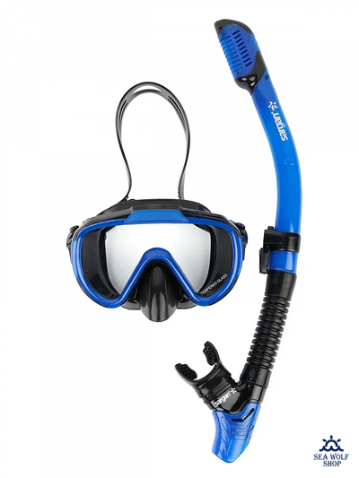 Маска с трубкой Sargan "ДАЙВА-С" черный/синий