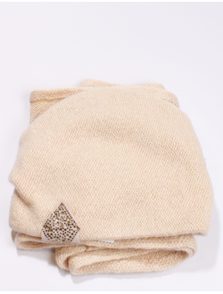 Комплект шапка и снуд "Защипы и стразы сзади"  11448 персик, красный, бежевый, пыльная роза, пудра